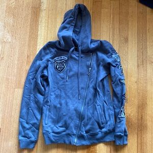 Fox diagonal zip sweatshirt